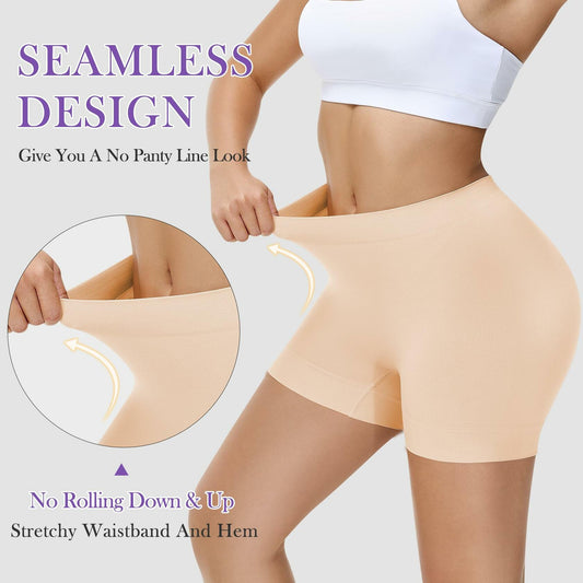 Reamphy Seamless Slip Shorts 3 Pack Black White Nude Size 3XL