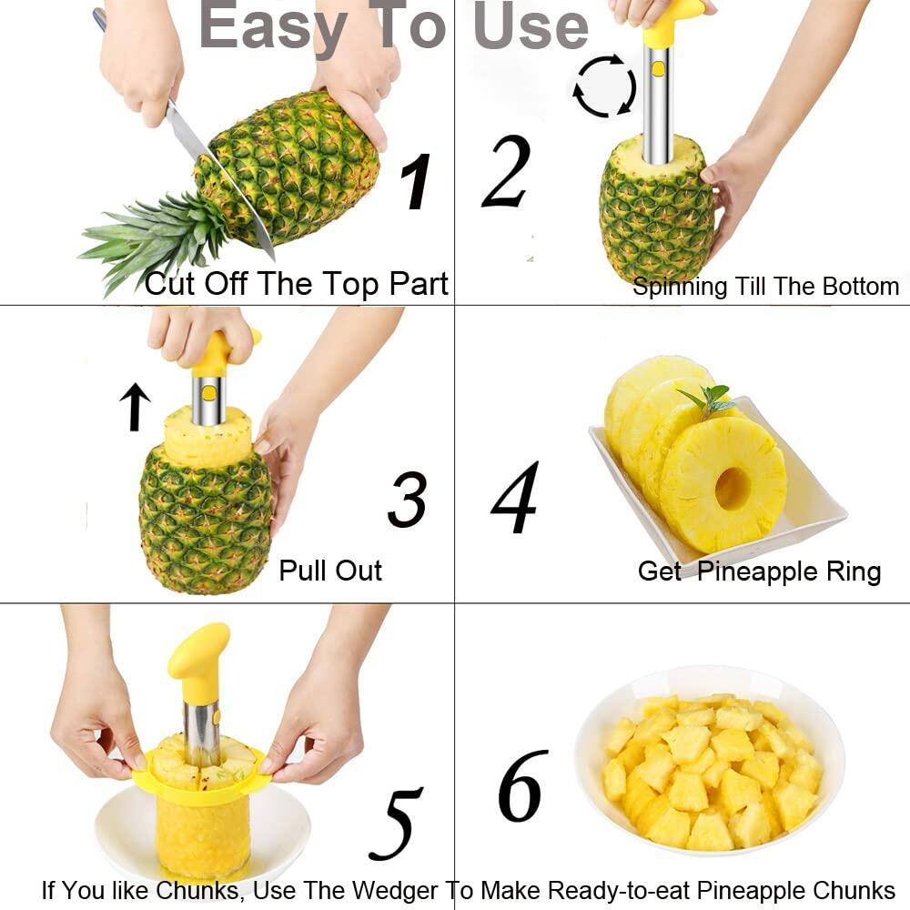 SameTech Stainless Steel Pineapple Peeler Corer Slicer Kitchen Tool New