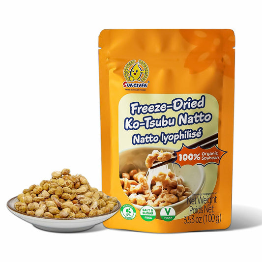 BB06/25 SUNGIVEN Natto Freeze Dried Beans 3.53oz Vegan Non-GMO Ready to Eat