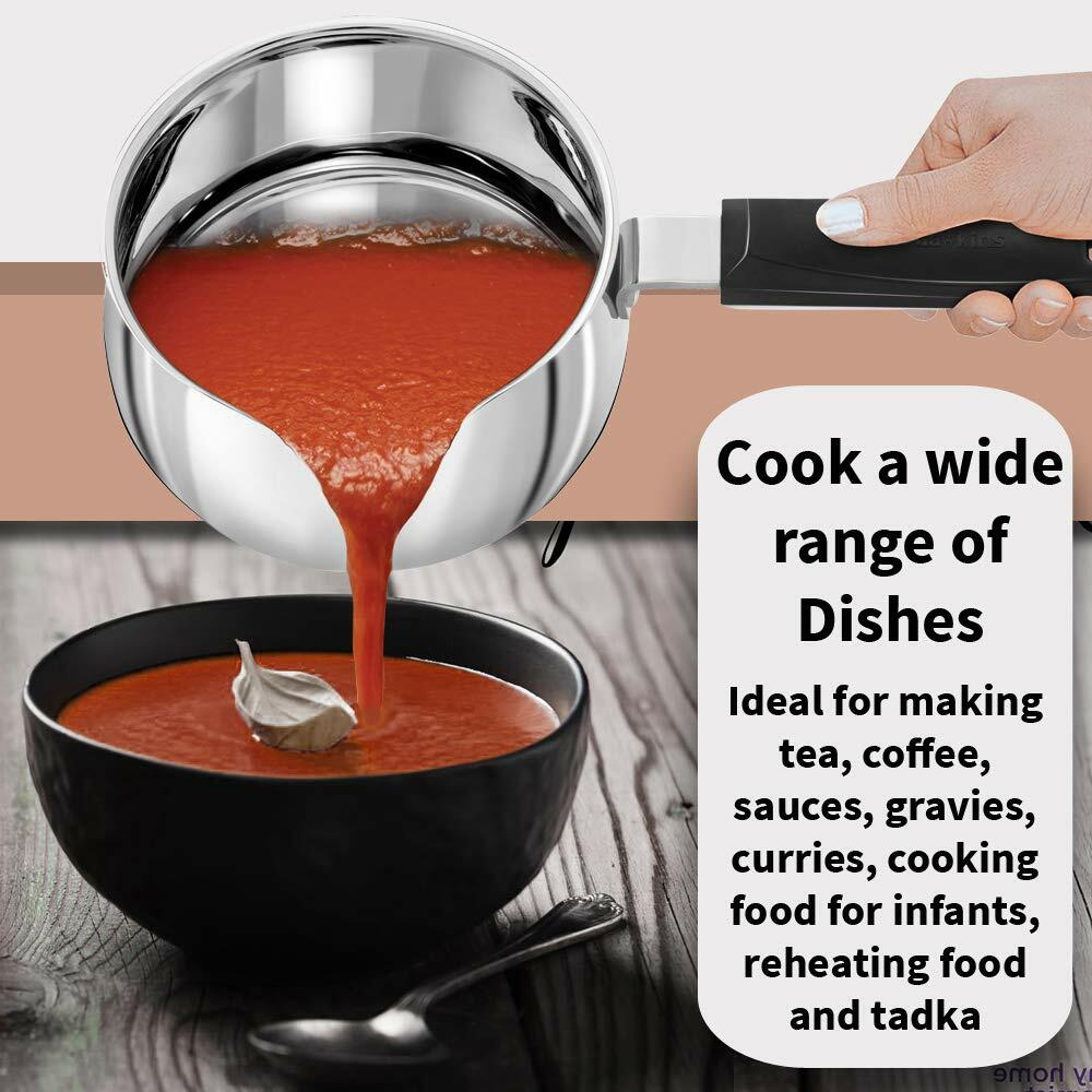 Hawkins SST10G 1L Stainless Steel Tea Pan with Glass Lid Silver