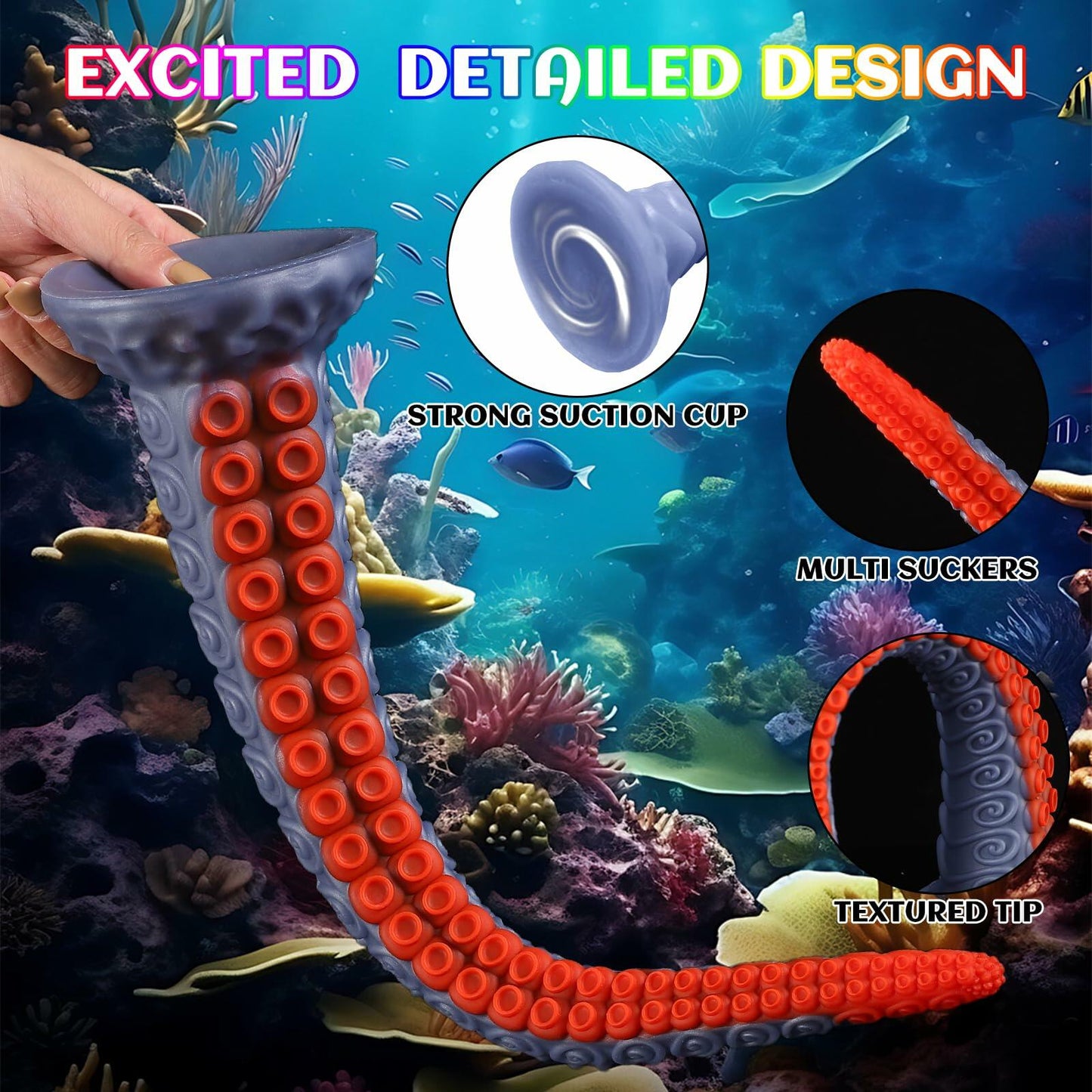 SETOXYX Tentacle Monster Dildo 15.75" Dragon Suction Cup Fantasy Sex Toy