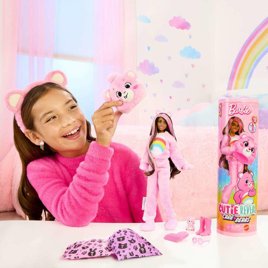 Barbie Cutie Reveal Doll Care Bears Cheer Bear Costume 10 Surprises New