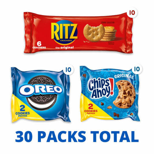 BestBy01/25 Nabisco Variety Pack 30 Snack Packs Oreo Ritz Chips Ahoy Cookies