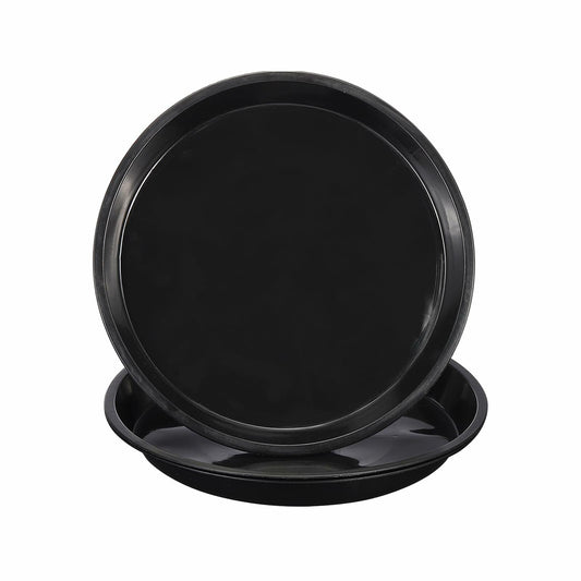 PATIKIL 3 Pack 14" Black Plastic Plant Saucers Indoor & Outdoor Trays