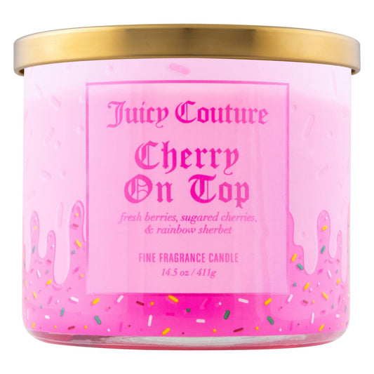 Juicy Couture Cherry On Top 14.5 oz 3 Wick Soy Wax Blend Candle