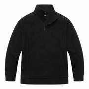 KAIDER Women's Plus Size Polar Fleece Pullover Jacket Black Quarter-Zip Long
