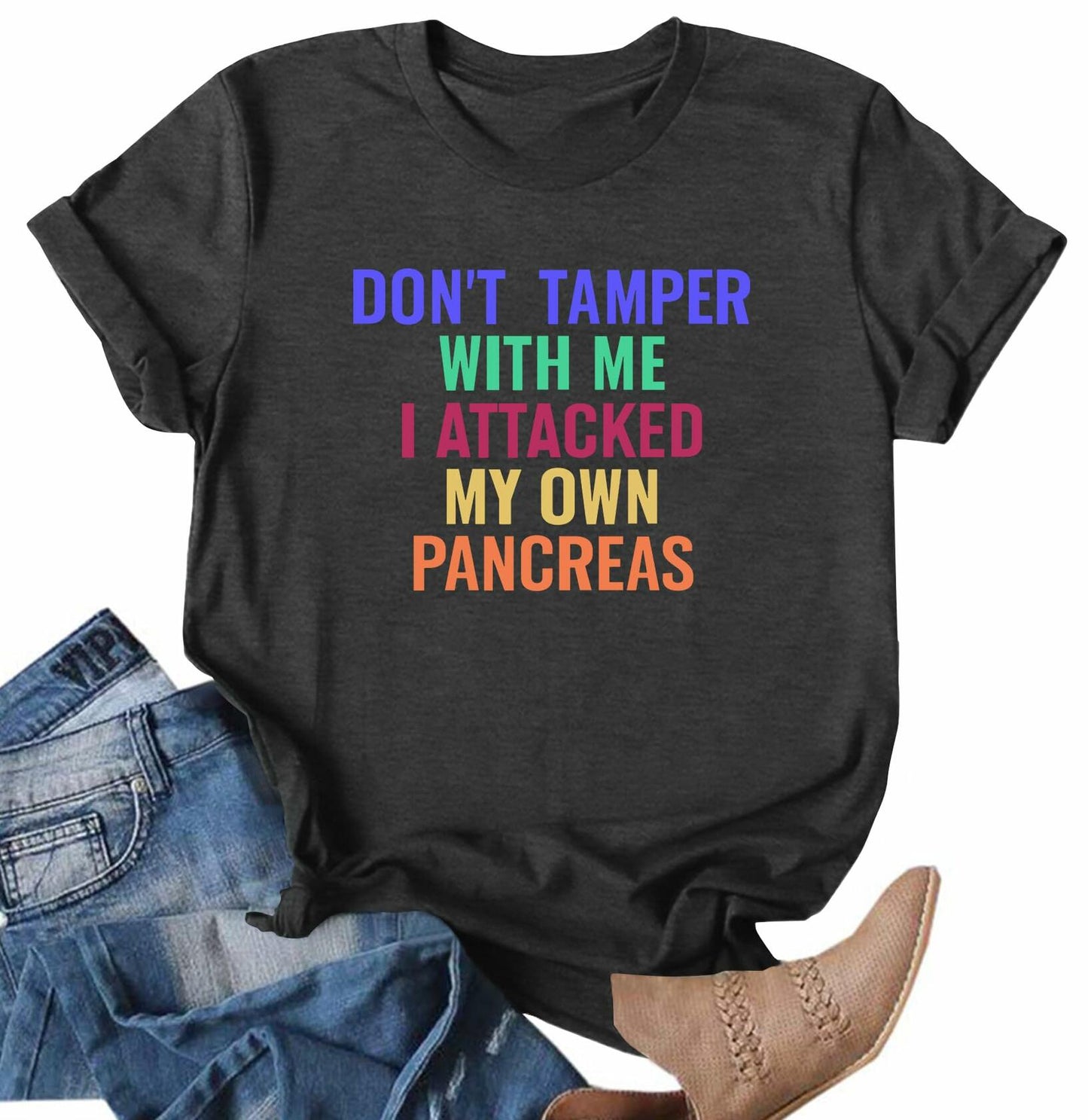 Pancreatic Cancer Awareness Shirt Women Grey Size M