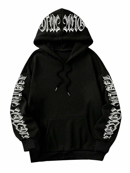 GORGLITTER Women's Halloween Hoodie Black Medium Oversized Sweatshirt