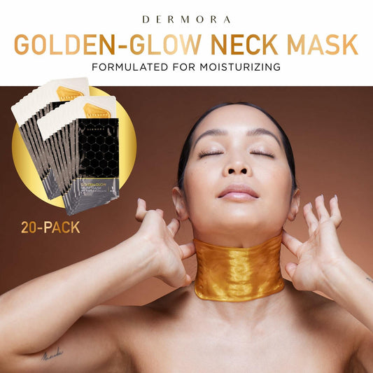 DERMORA Golden Glow Neck Mask Hydrating Firming Gel 20-Pack