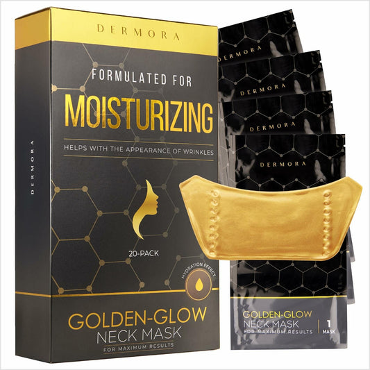 DERMORA Golden Glow Neck Mask Hydrating Firming Gel 20-Pack