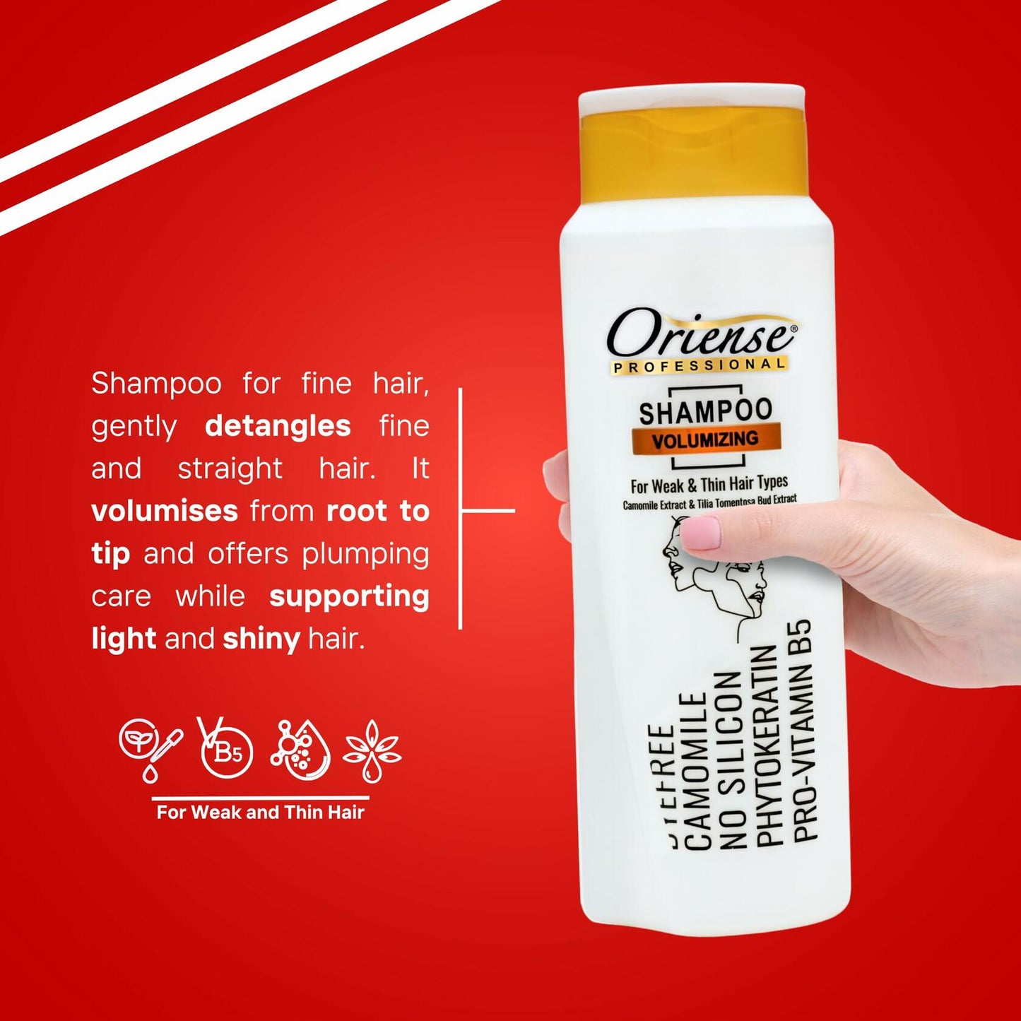 Oriense Volumizing Shampoo 20.2oz Chamomile & Tilia Silicone Paraben Free