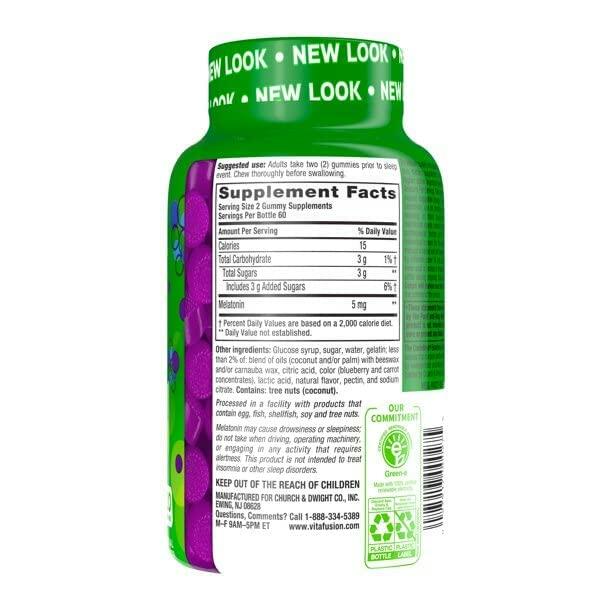 BestBy03/25 Vitafusion Melatonin 5mg Extra Strength Blackberry Gummies 2 Pack