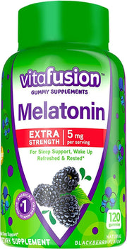 BestBy03/25 Vitafusion Melatonin 5mg Extra Strength Blackberry Gummies 2 Pack