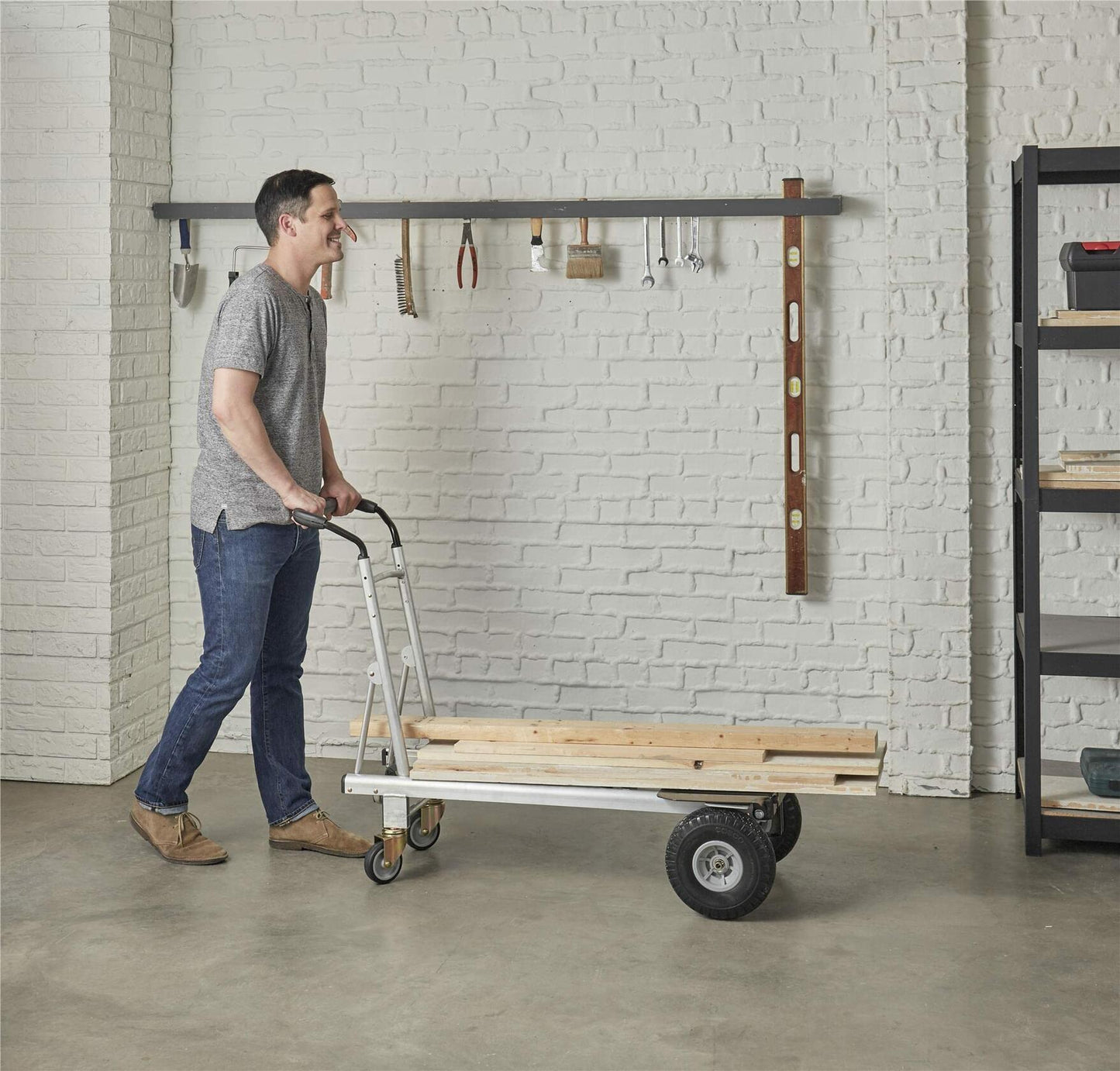 [Very_good] Cosco 4-in-1 Convertible Hand Truck, Silver 12323ASC1