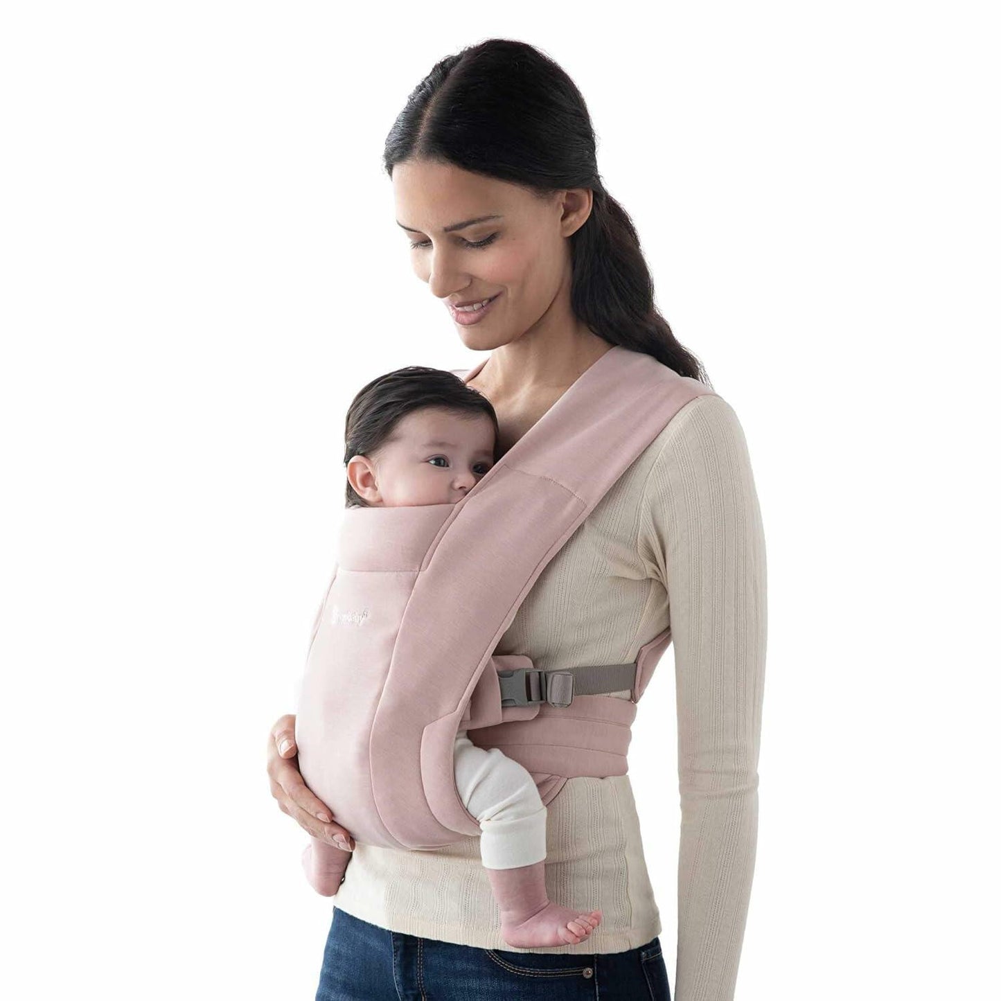 Ergobaby Embrace Baby Carrier Wrap, 7–25 lbs, Ponte Knit, Blush Pink