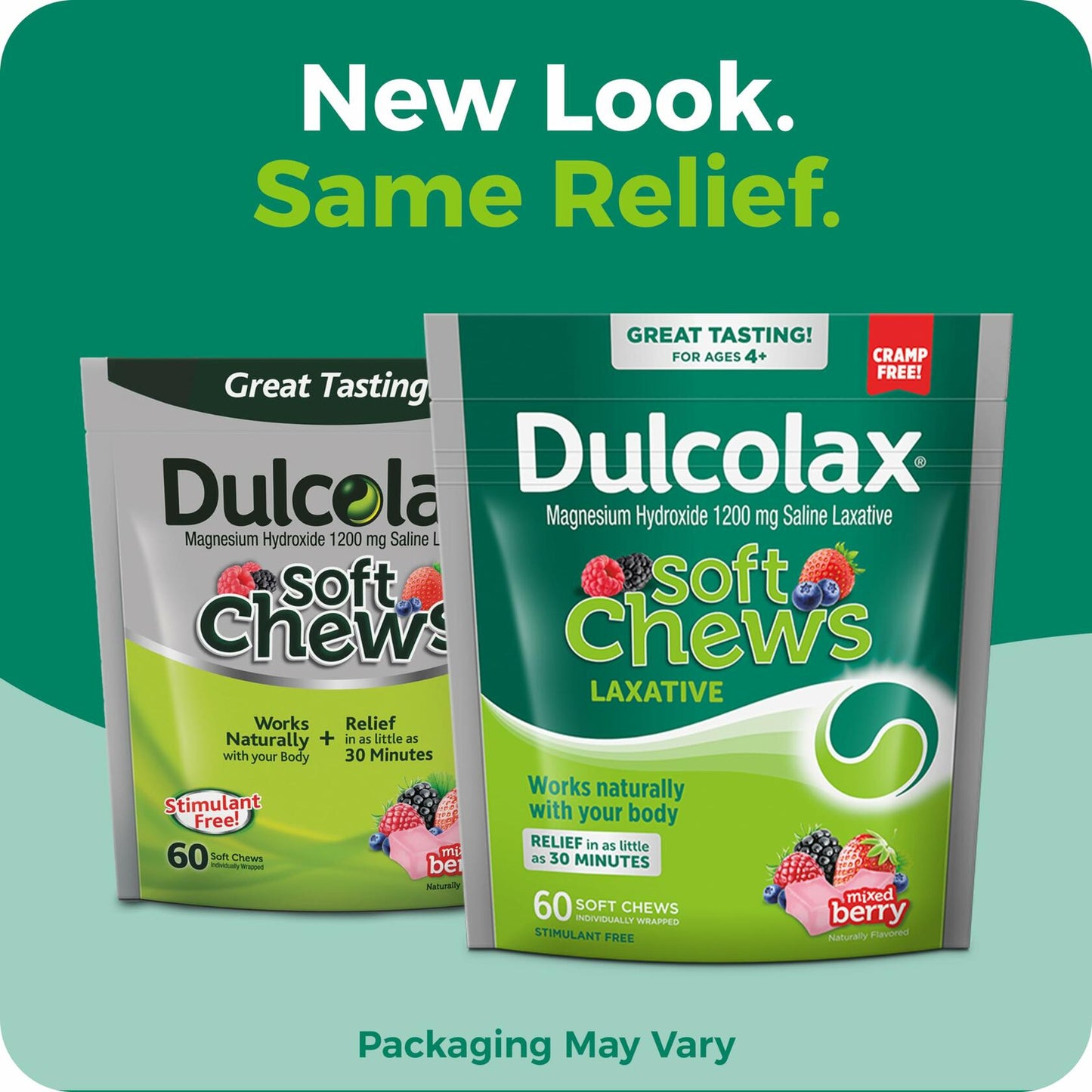 BestBy01/25 Dulcolax Saline Laxative Soft Chews 60ct Mixed Berry 1200 mg New