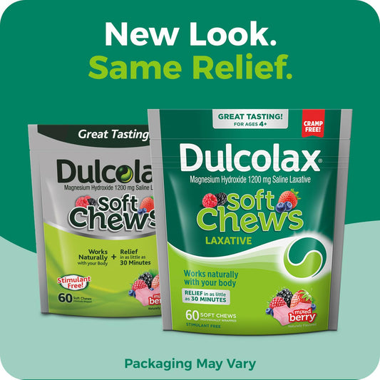 BestBy01/25 Dulcolax Saline Laxative Soft Chews 60ct Mixed Berry 1200 mg New