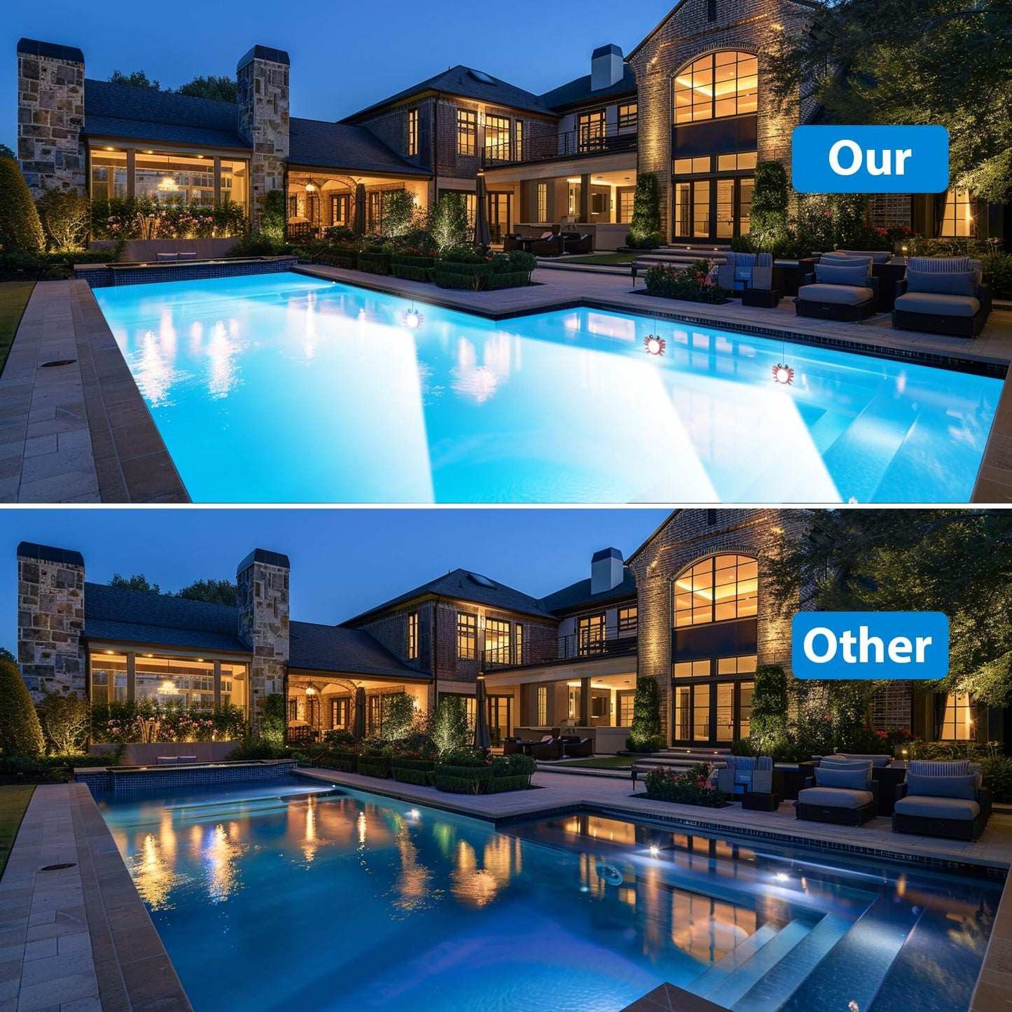 LyLmLe 20W RGBW LED Pool Light IP68 Waterproof with APP Control 33FT Cord