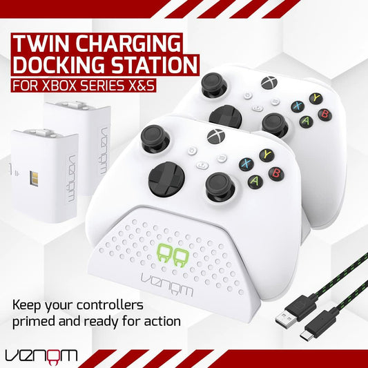 [Like_new] Venom Twin Charging Dock with 2 Rechargeable Battery Packs White