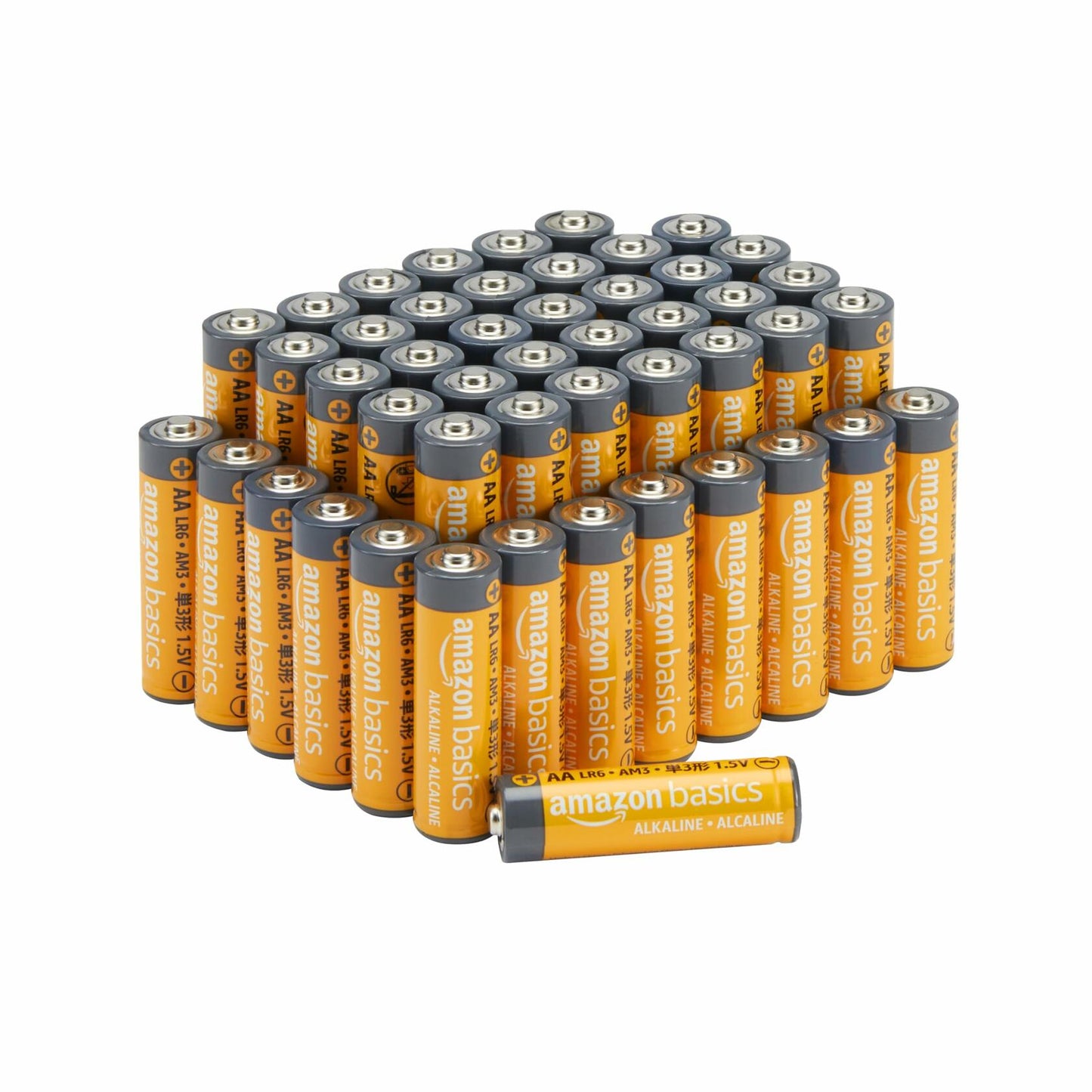 [Like New] Amazon Basics 48-Pack AA Alkaline Batteries 1.5V High-Performance 10-Year Life