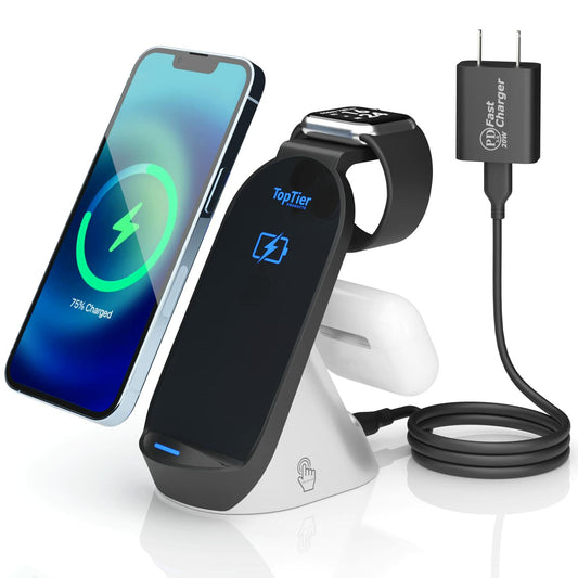 Top Tier 3-in-1 Wireless Charging Station for Apple & Samsung Devices Qi