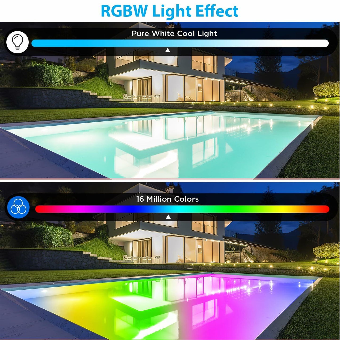 LyLmLe 20W RGBW LED Pool Light IP68 Waterproof with APP Control 33FT Cord