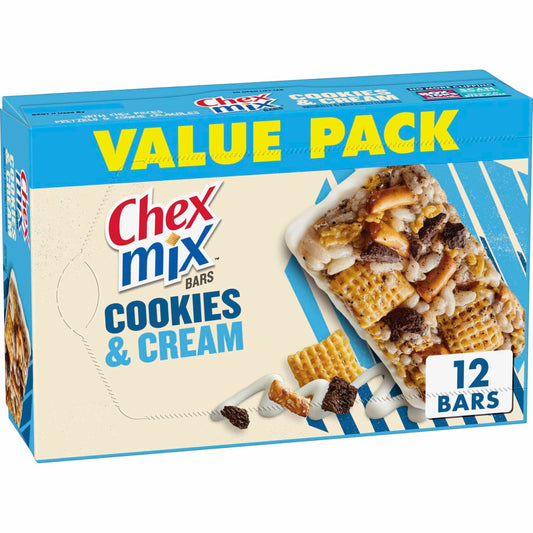 BB01/25 Chex Mix Cookies and Cream Treat Bars 12 Count 13.56oz Value Pack