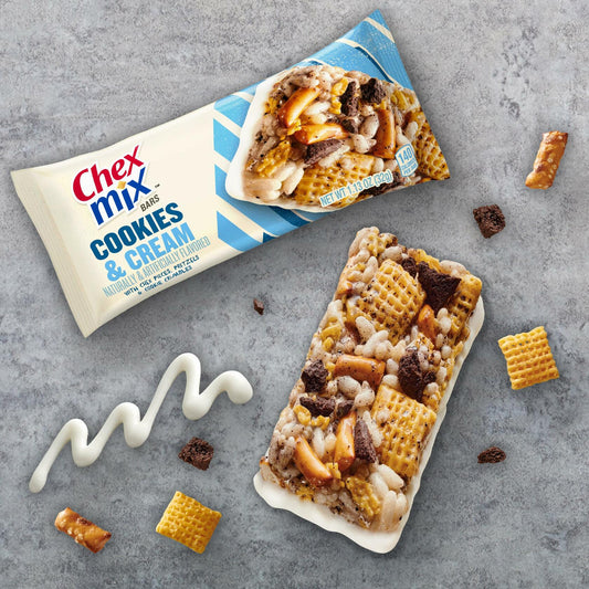 BB01/25 Chex Mix Cookies and Cream Treat Bars 12 Count 13.56oz Value Pack