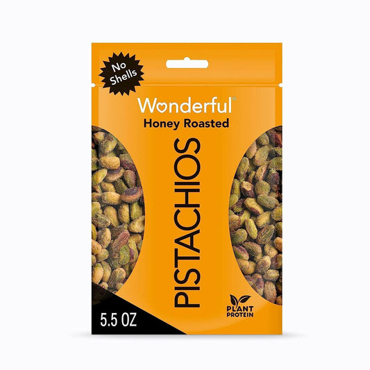 BestBy01/25 Wonderful Pistachios Honey Roasted No Shells Protein Snack 5.5oz Bag