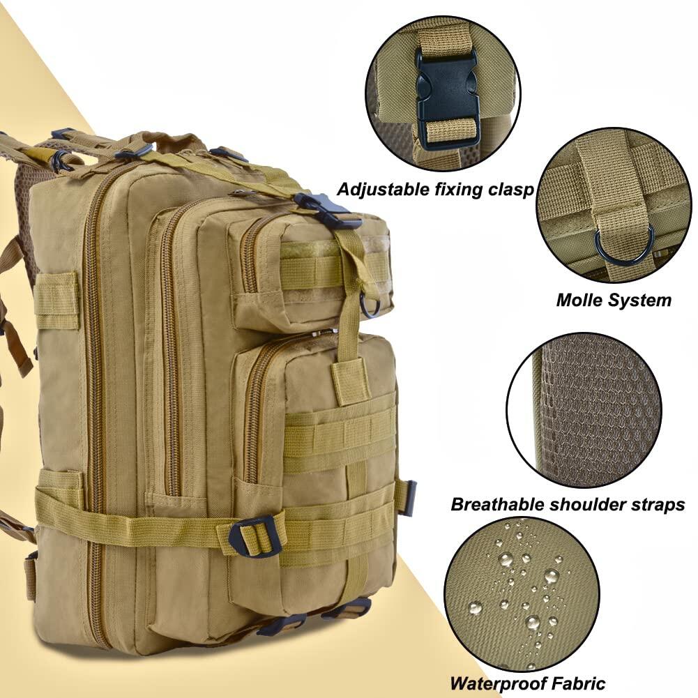 NuCamper Tactical Backpack 3 Day Assault Pack Molle Army Green Large Bugout