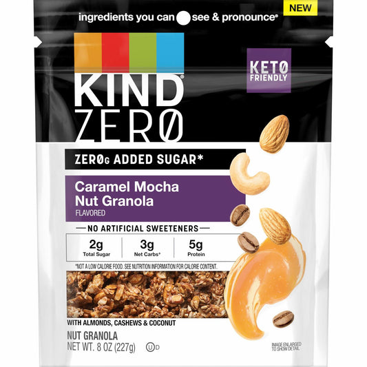BestBy12/24 KIND Zero Added Sugar Keto Granola Caramel Mocha Nut 1 Count Gluten