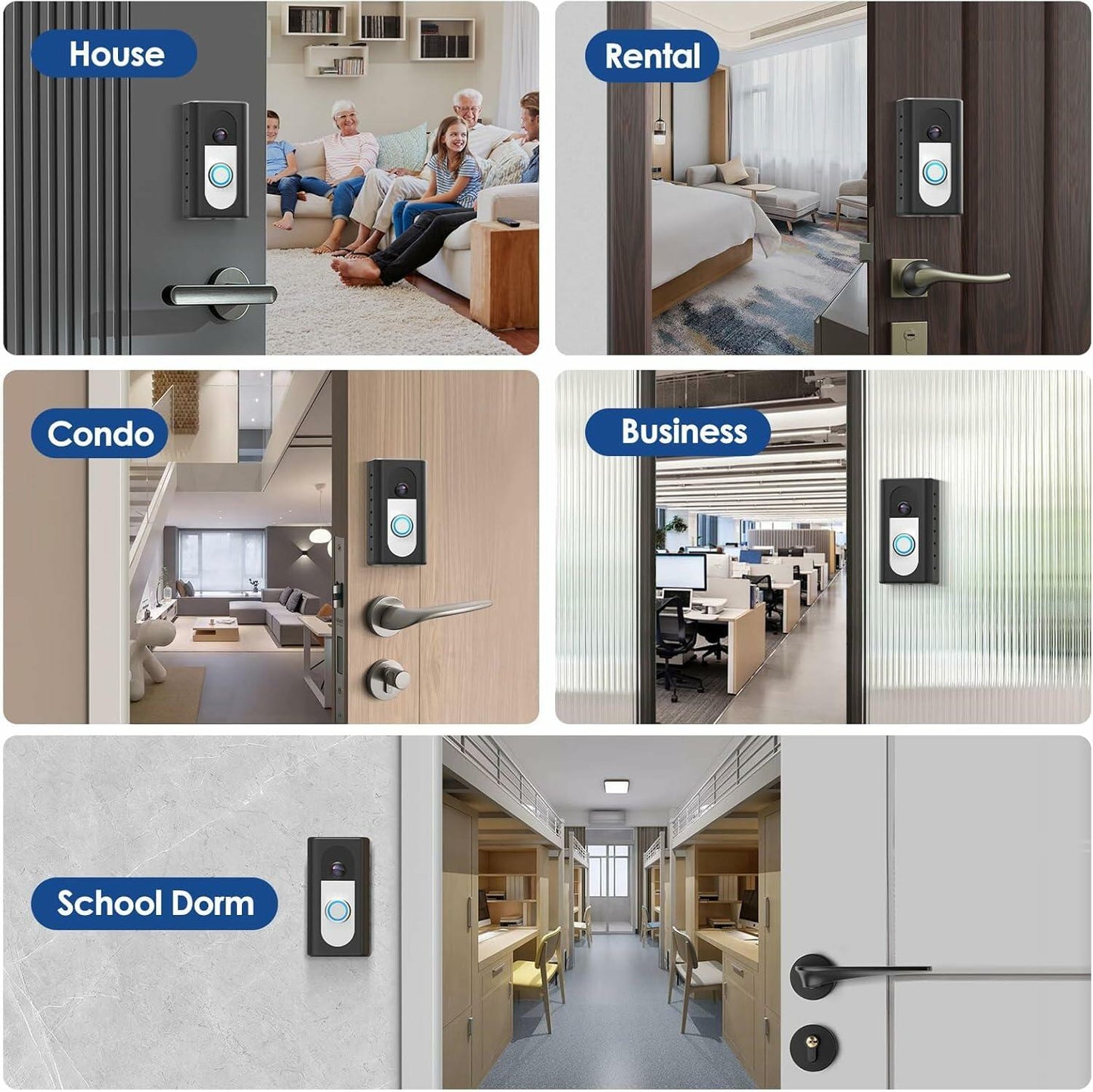 KIMILAR 2024 Upgrade No Drill Adhesive Video Doorbell Mount - Black