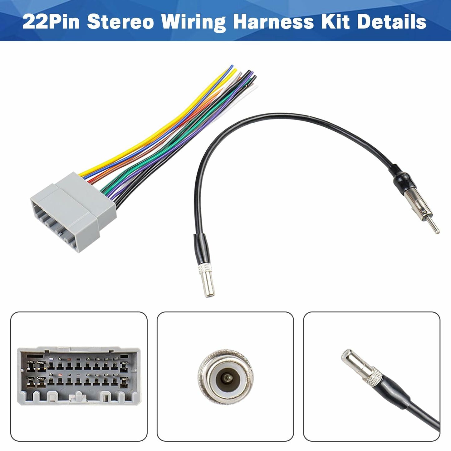 Fiegromech Radio Wiring Harness Kit 22PIN for Jeep Dodge Chrysler - New