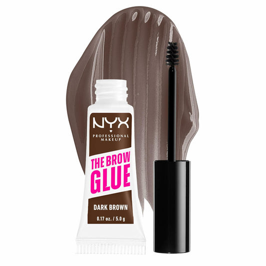 NYX Brow Glue Tinted Eyebrow Gel Dark Brown 0.17oz - Extreme Hold
