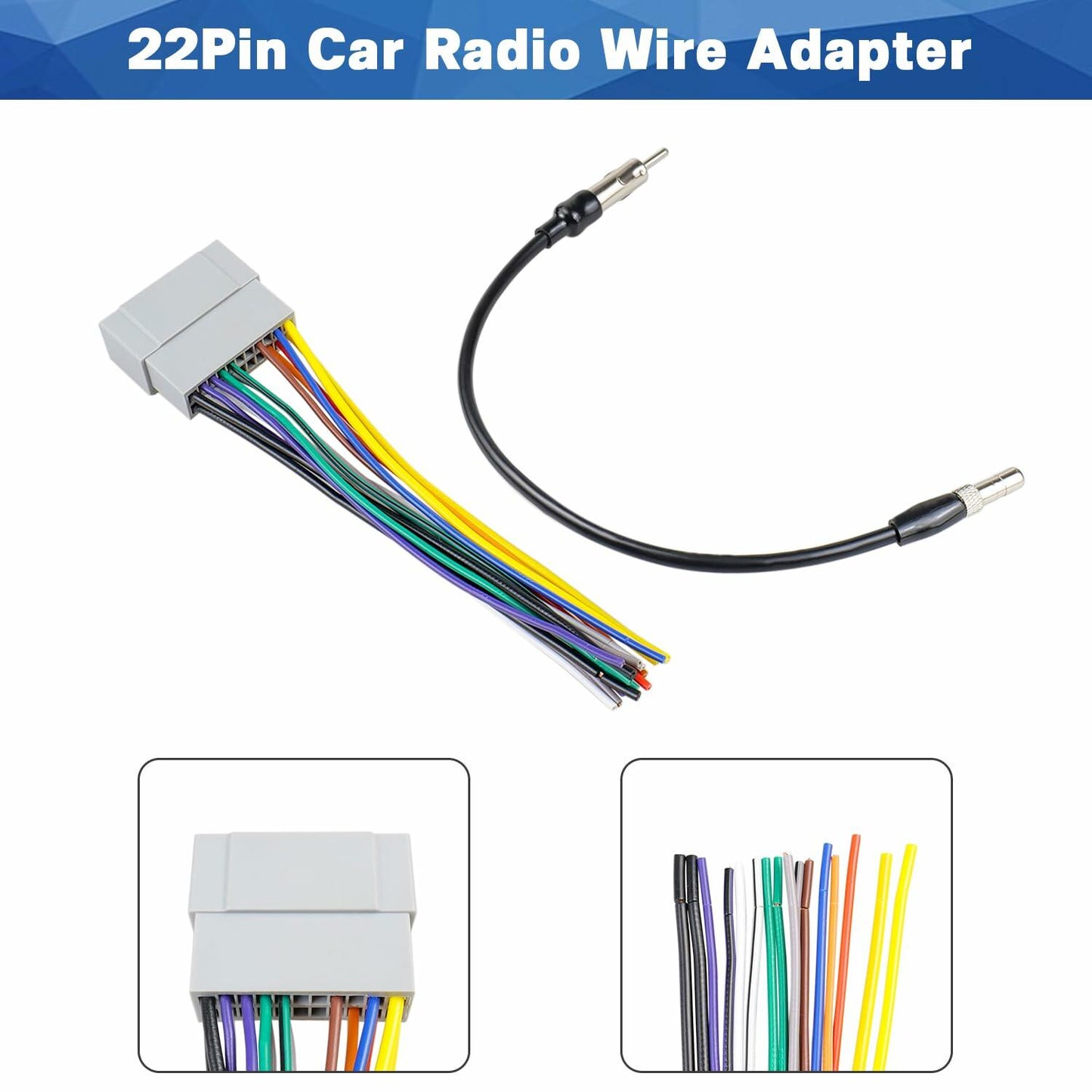 Fiegromech Radio Wiring Harness Kit 22PIN for Jeep Dodge Chrysler - New