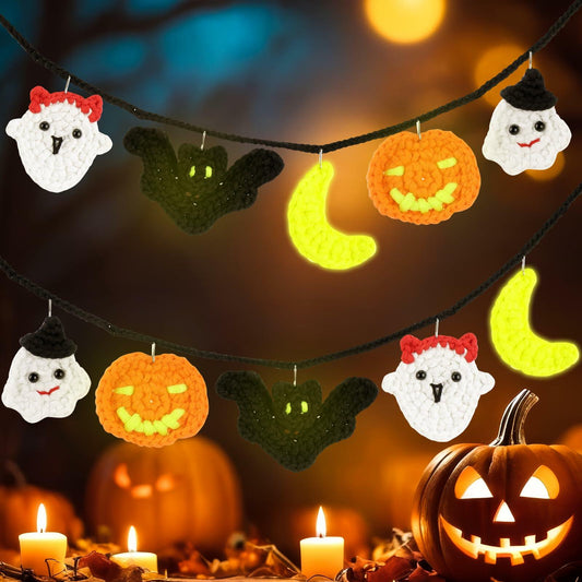CROCHET BOX Halloween Light Flag Kit DIY Craft for Beginners, Complete Crochet