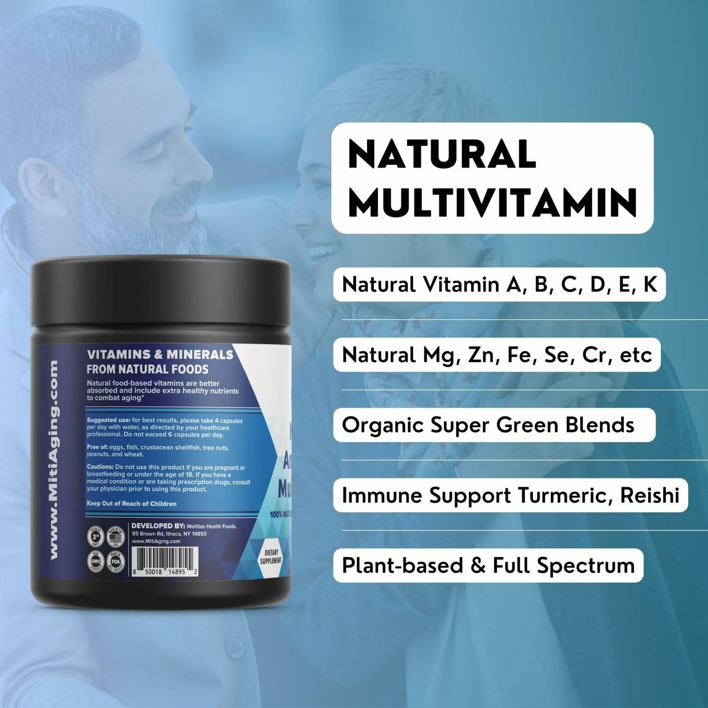 BestBy02/26 MitiAging Multi-Vitamin 30 Day Supply Natural Vitamins Minerals