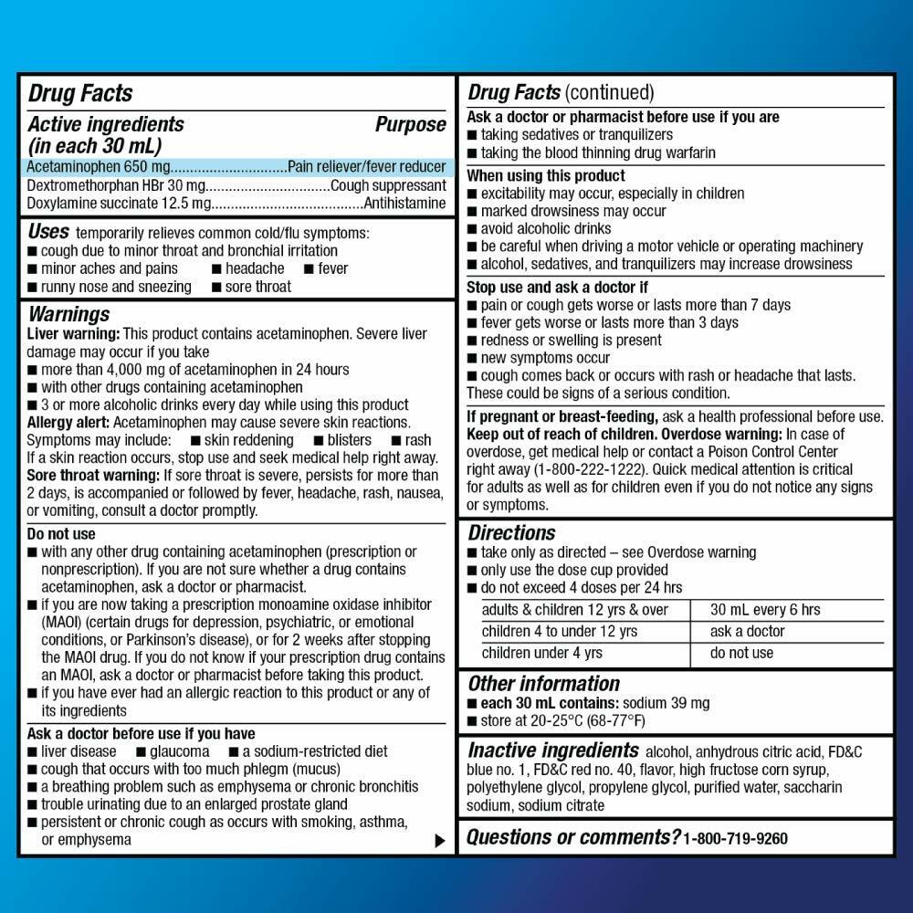 BestBy06/26 Amazon Basic Care Nighttime Cold & Flu Relief Liquid 12 Fl Oz Cherry
