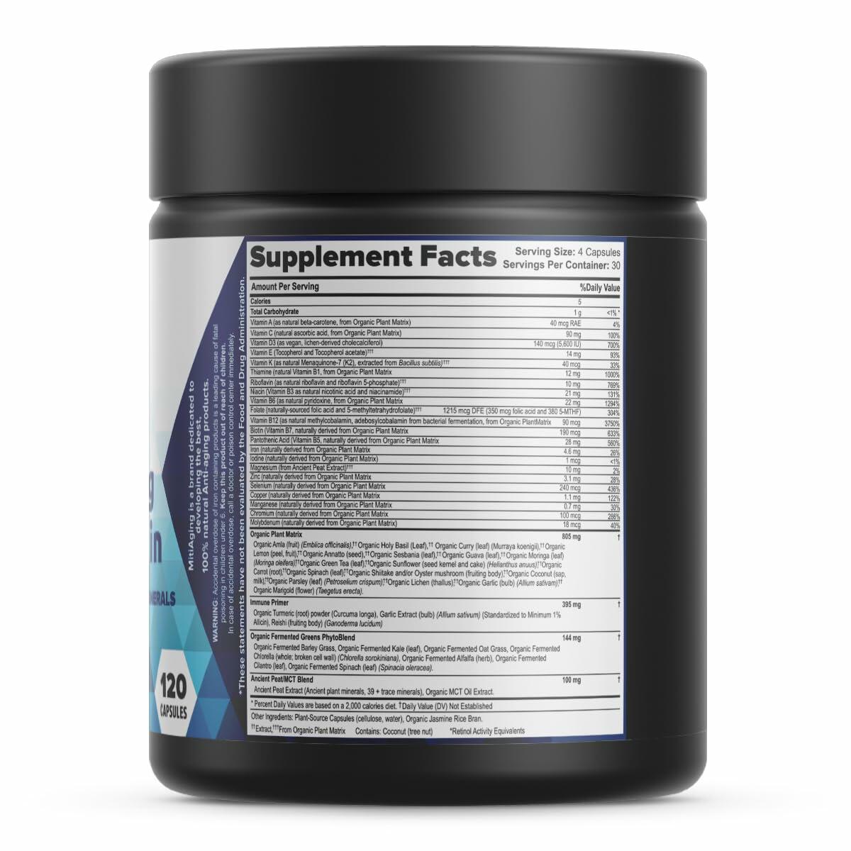 BestBy02/26 MitiAging Multi-Vitamin 30 Day Supply Natural Vitamins Minerals