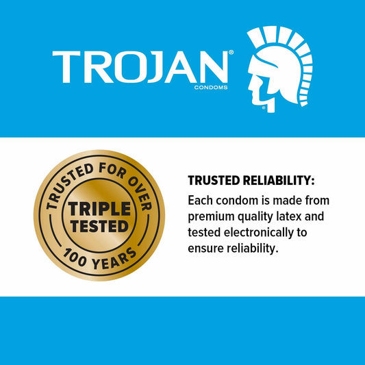 BB06/27 TROJAN Extended Pleasure Condoms Climax Control 12 Count Lubricated