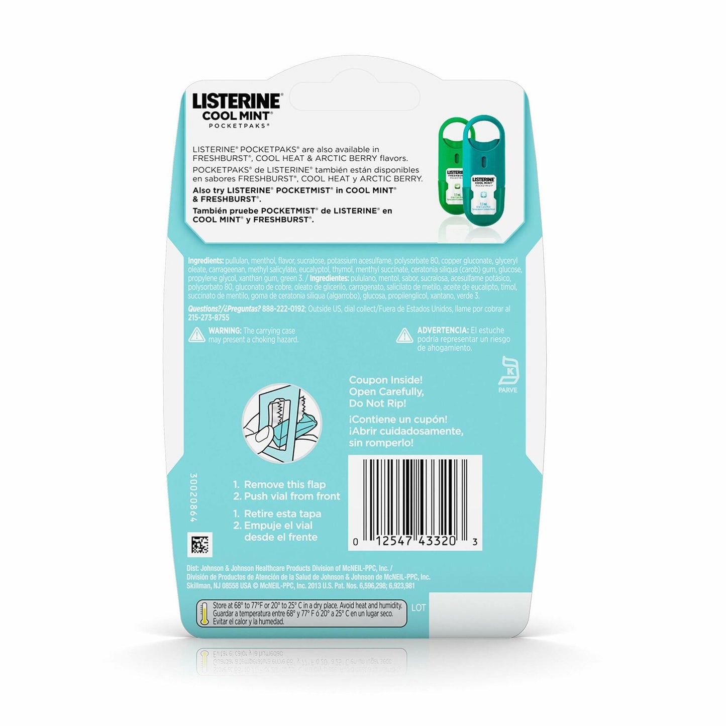 Listerine Pocketpaks Breath Strips Cool Mint Kills Bad Breath Germs 72 Count