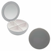 EZY DOSE Travel Pill Organizer Gray Compact Portable Medicine Case with Mirror
