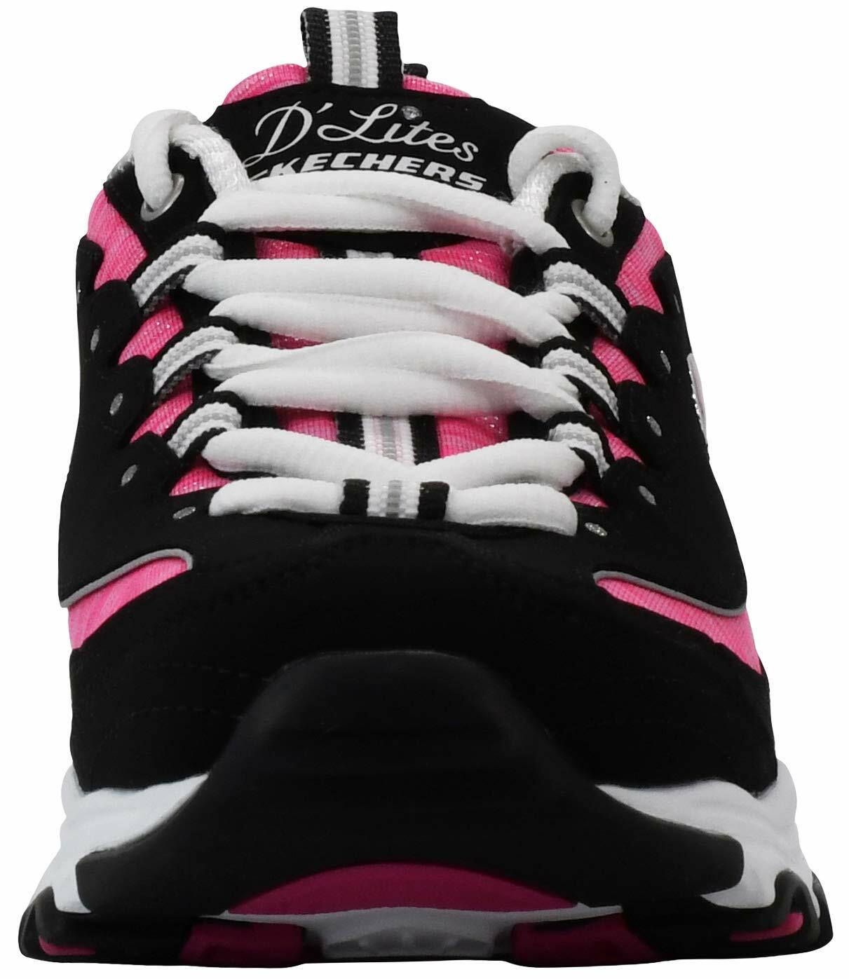 Skechers Sport Women's DLites Interlude Sneaker, Black/Pink, 9 M US