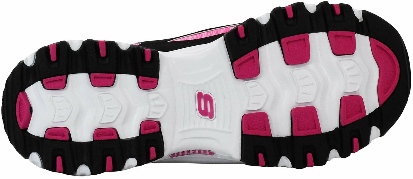 Skechers Sport Women's DLites Interlude Sneaker, Black/Pink, 9 M US