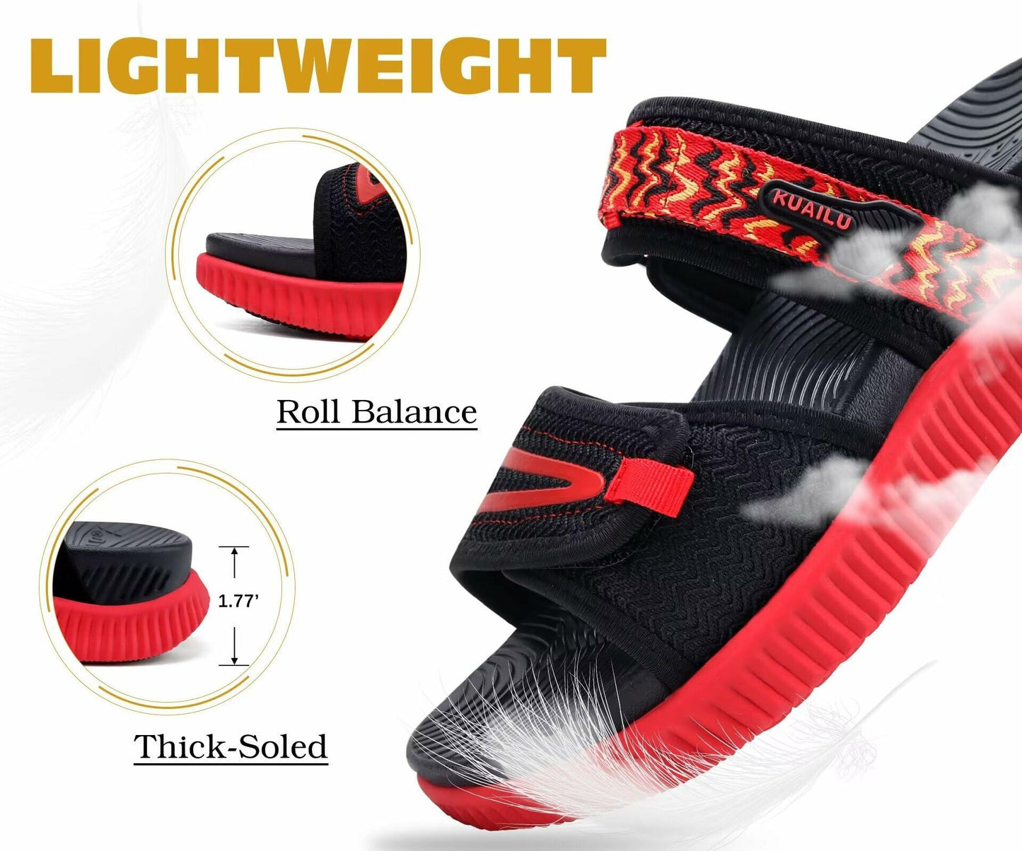 KuaiLu Women’s Orthotic Slides Cushioned Sport Sandals Arch Support Size 9