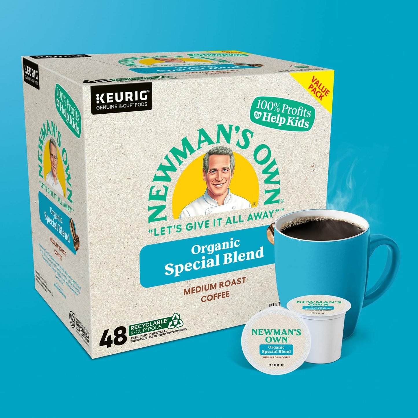 BB09/26 Newman's Own Organic Special Blend K-Cup Pods Medium Roast 48ct