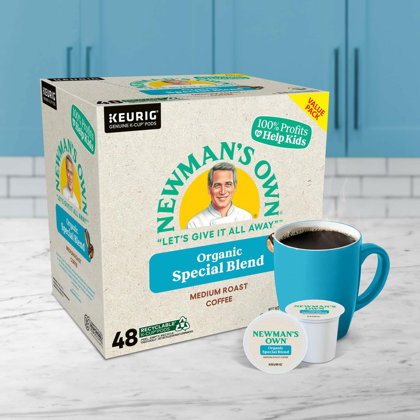 BB09/26 Newman's Own Organic Special Blend K-Cup Pods Medium Roast 48ct
