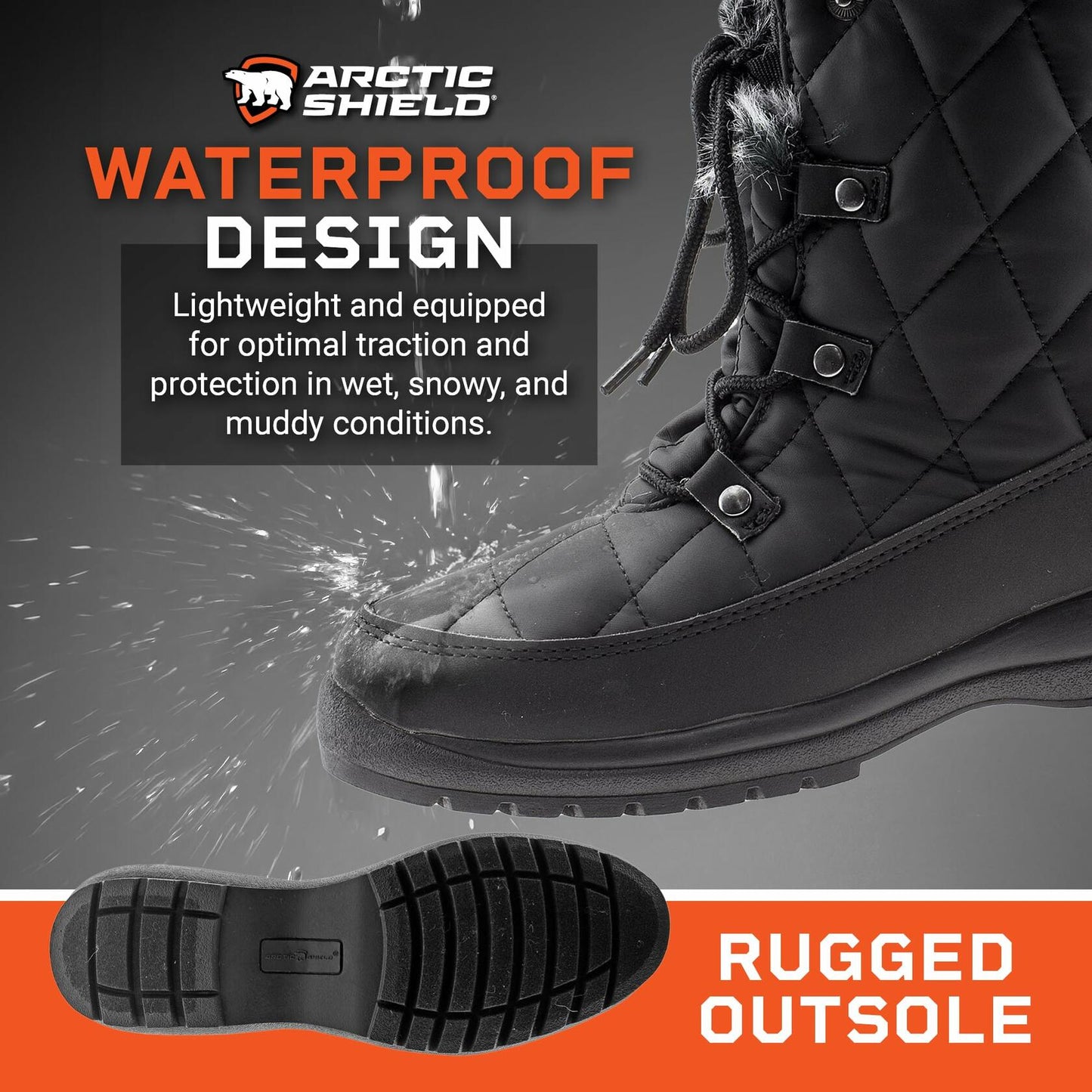 ArcticShield Women’s Snow Boots – Waterproof, Faux Fur, Black, Size 10