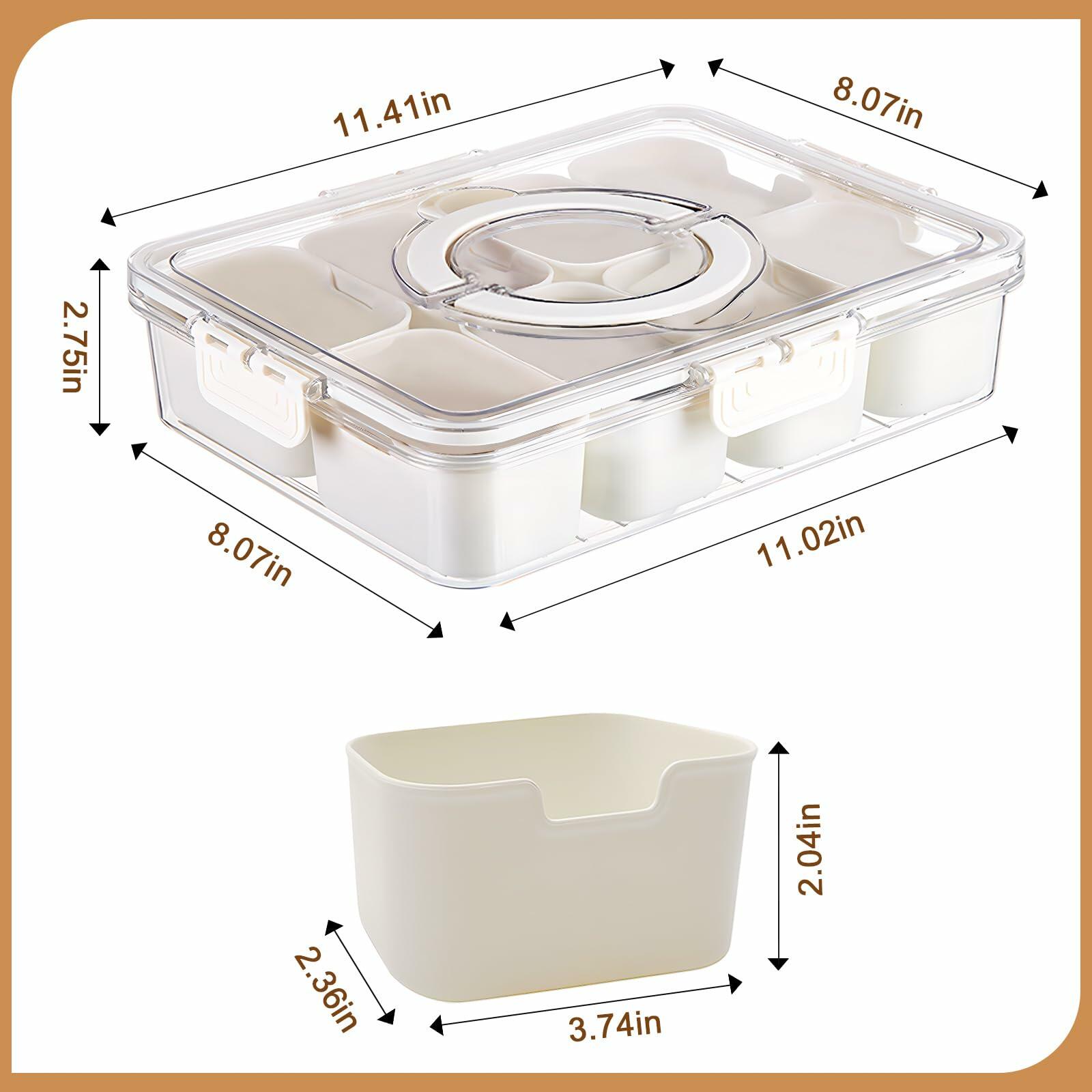 TagRecove Snack Box Container with Lid and Handle Portable Organizer