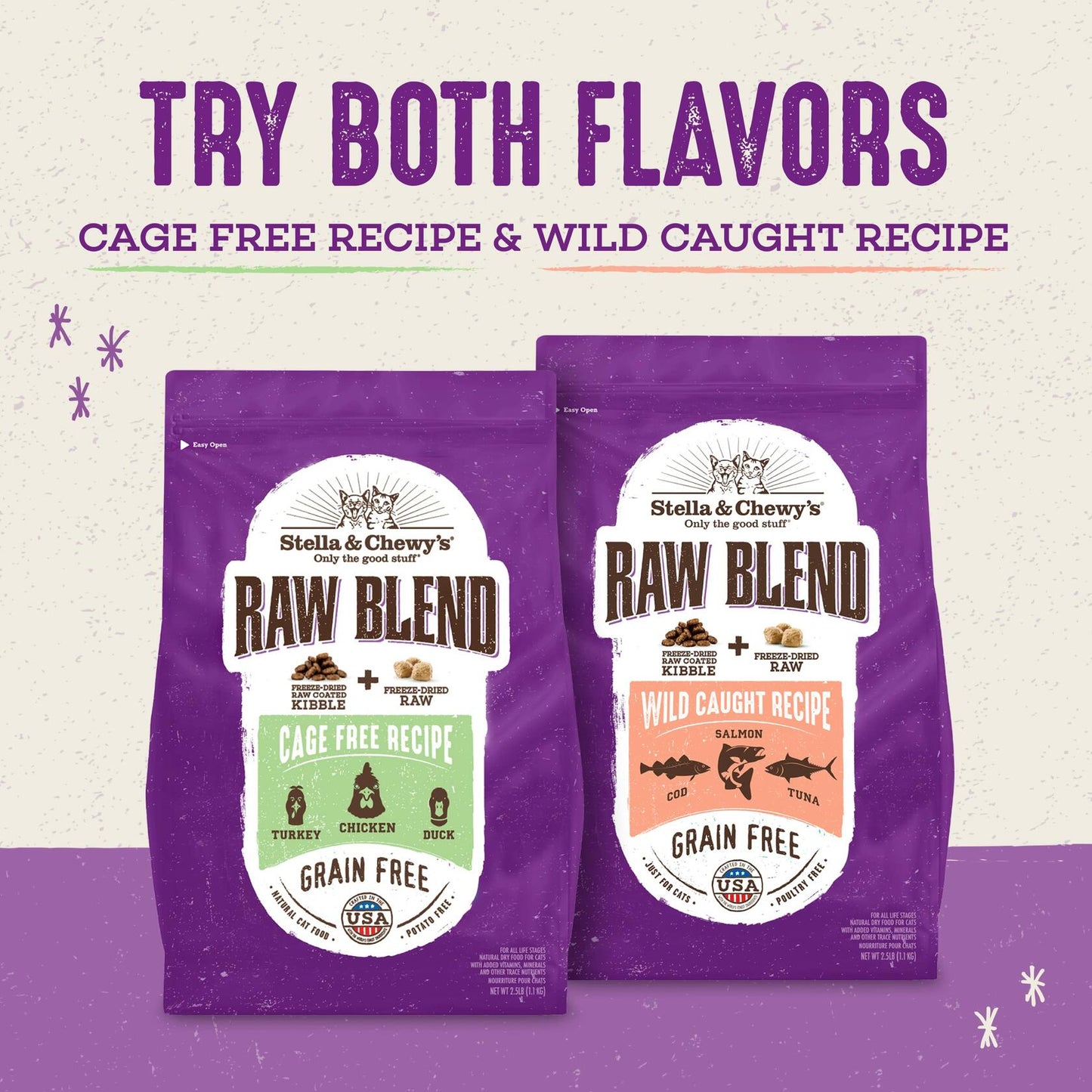 BB01/25 Stella & Chewy's Raw Blend Cat Food 2.5 lb Grain Free Protein Rich Poultry